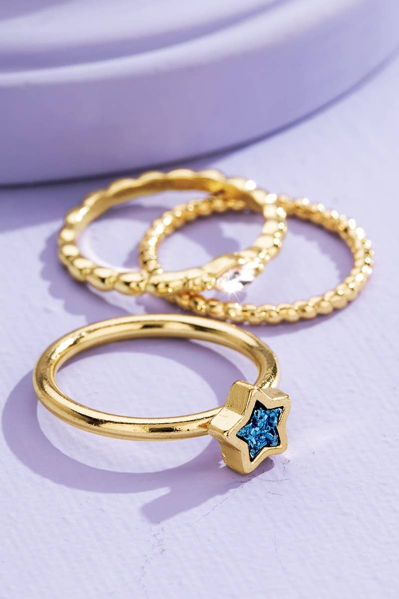 3 Piece Shape Drusy Ring