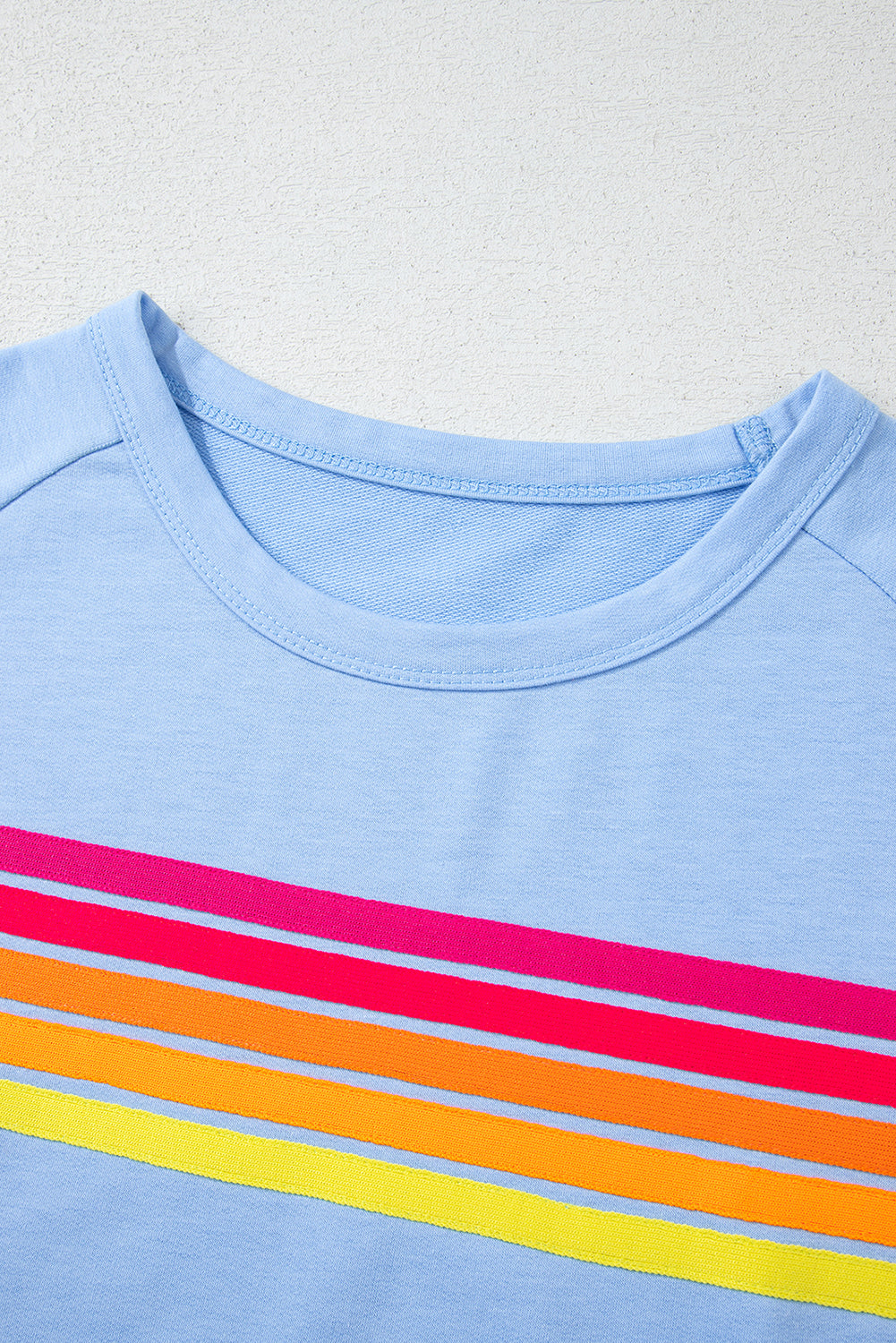 Black Striped Patch Front Casual Tee