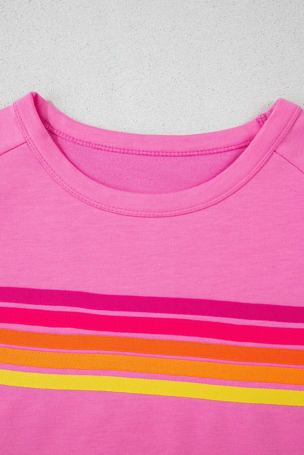 Black Striped Patch Front Casual Tee