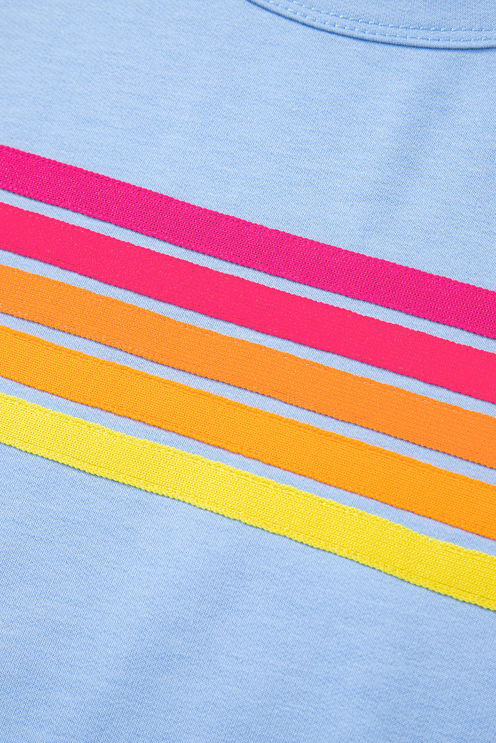 Black Striped Patch Front Casual Tee