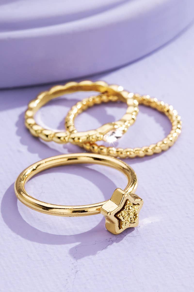 3 Piece Shape Drusy Ring