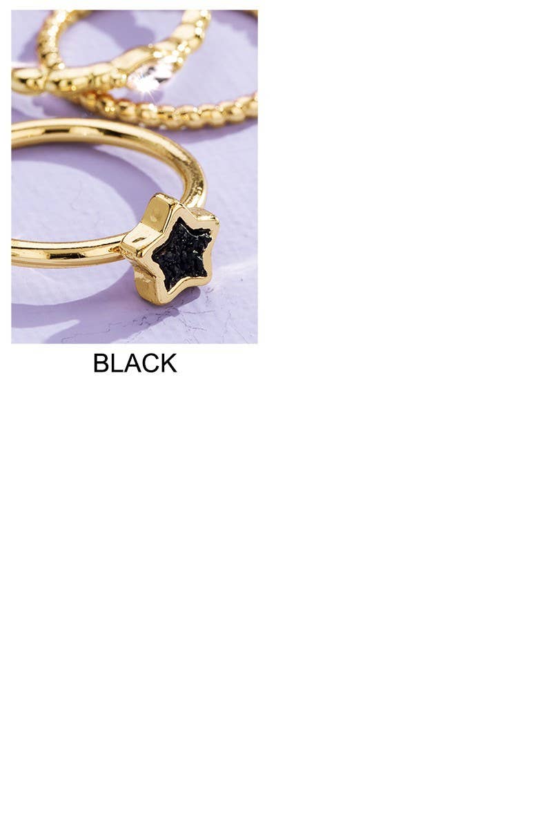 3 Piece Shape Drusy Ring