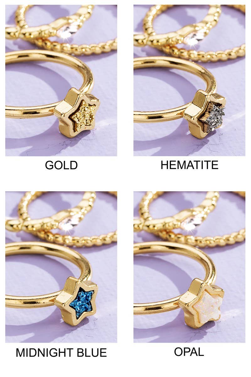 3 Piece Shape Drusy Ring