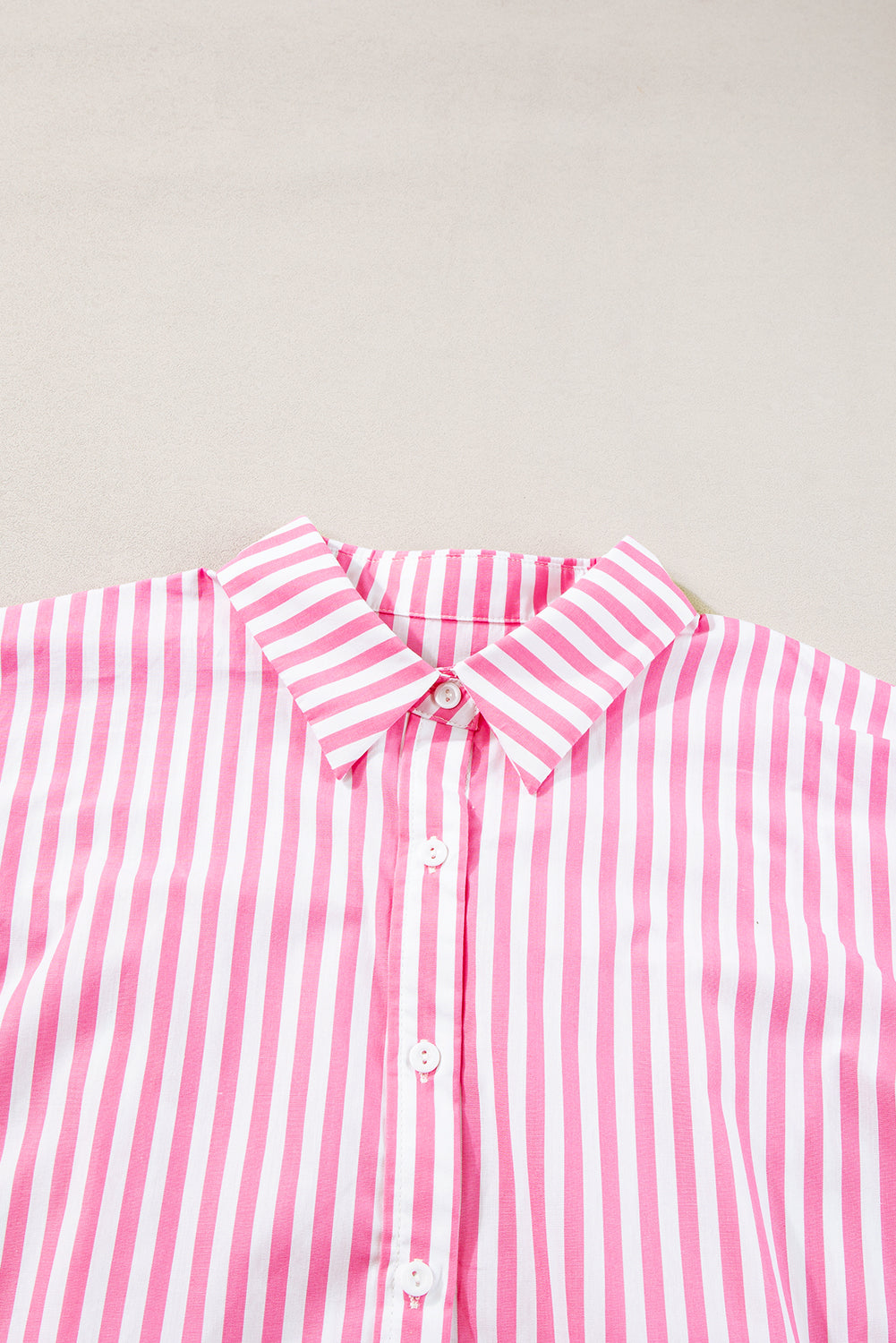 Pink Stripe Button Up Dolman Shirt