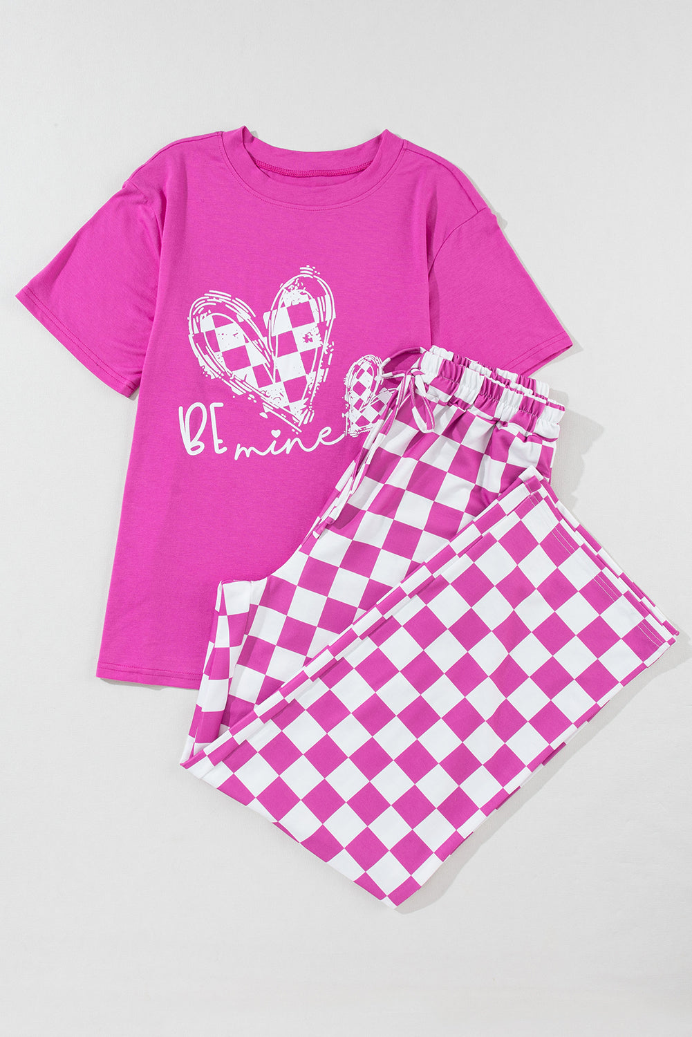 Bonbon I Love Valentine Print Tee and Pants Lounge Set