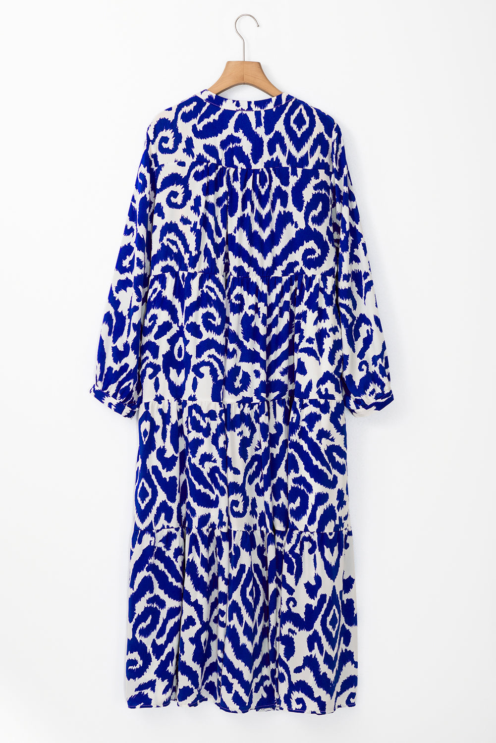 Black Western Abstract Geometric Printed Maxi Dress