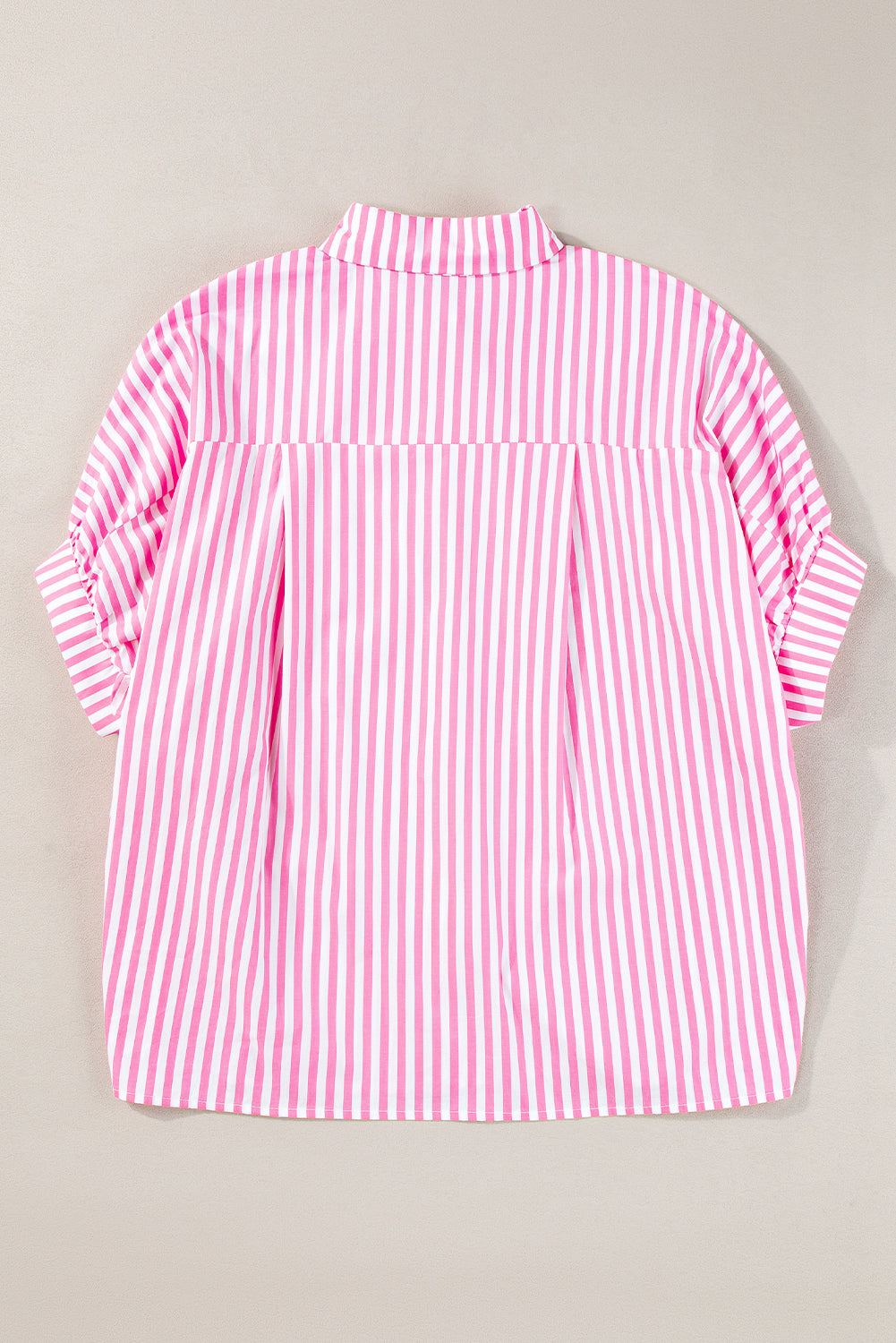 Pink Stripe Button Up Dolman Shirt