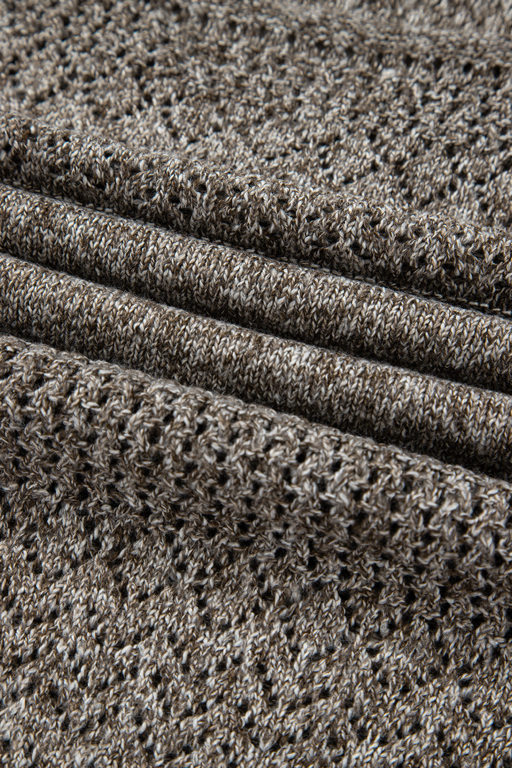 Black Eyelet Pattern Detail V Neck Drop Shoulder Sweater